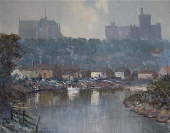 William Longstaff (1879-1953) View of Arundel from the river 40 x 50cm